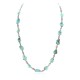 .925 Sterling Silver Certified Authentic Navajo Natural Charoite and Turquoise Native American Necklace 15205-8