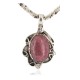 .925 Sterling Silver Certified Authentic Navajo Natural Charoite Native American Necklace 12908-9
