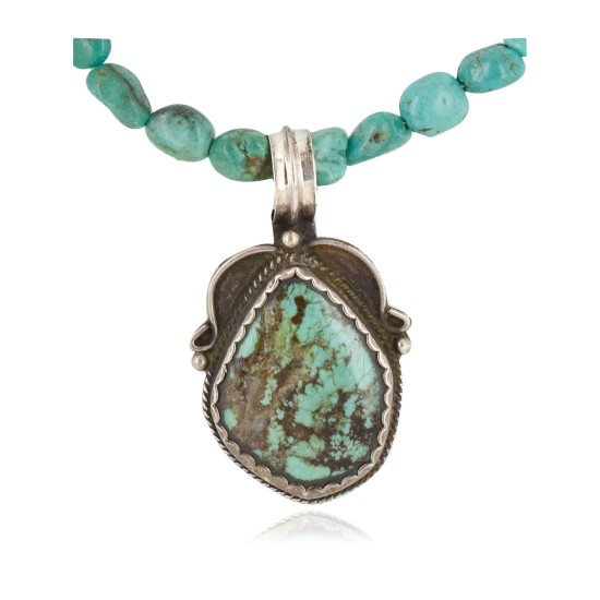 .925 Sterling Silver Certified Authentic Navajo Natural Mountain and Turquoise Amethyst Native American Necklace 15003-24-15762-2 .925 Sterling Silver Certified Authentic Navajo Natural Mountain and Turquoise Amethyst Native American Necklace 15003-24-15762-2