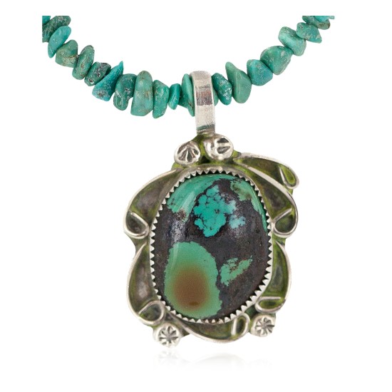 .925 Sterling Silver Certified Authentic Navajo Natural Mountain Turquoise Coral Native American Necklace 18281-2-1601-10 .925 Sterling Silver Certified Authentic Navajo Natural Mountain Turquoise Coral Native American Necklace 18281-2-1601-10
