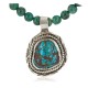 .925 Sterling Silver Certified Authentic Navajo Natural Spiderweb Turquoise Agate Native American Necklace 18281-3-18278