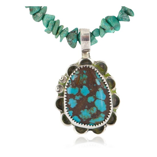 .925 Sterling Silver Certified Authentic Navajo Natural Spiderweb Turquoise Coral Native American Necklace 18282-1-1601-10 .925 Sterling Silver Certified Authentic Navajo Natural Spiderweb Turquoise Coral Native American Necklace 18282-1-1601-10