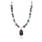 .925 Sterling Silver Navajo Natural Turquoise Amethyst Native American Necklace 750230-2