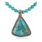 .925 Sterling Silver Certified Authentic Navajo Natural Turquoise and Coral Native American Necklace 15003-9-15222