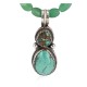 .925 Sterling Silver Certified Authentic Navajo Natural Turquoise and Jade Native American Necklace 740104-83-15814