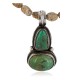 .925 Sterling Silver Certified Authentic Navajo Natural Turquoise and Jasper Native American Necklace 740104-13-15794