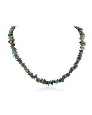 .925 Sterling Silver Certified Authentic Navajo Natural Turquoise Chain Native American Necklace 15797-2