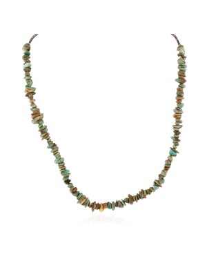 .925 Sterling Silver Certified Authentic Navajo Natural Turquoise Chain Native American Necklace 17067