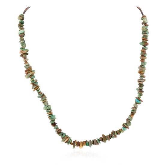 .925 Sterling Silver Certified Authentic Navajo Natural Turquoise Chain Native American Necklace 17067