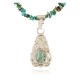 .925 Sterling Silver Certified Authentic Navajo Natural Turquoise Coral Native American Necklace 18190-2-1601