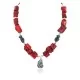 .925 Sterling Silver Navajo Natural Turquoise Coral Native American Necklace 24514-8 .925 Sterling Silver Navajo Natural Turquoise Coral Native American Necklace 24514-8