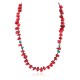 .925 Sterling Silver Certified Authentic Navajo Natural Turquoise Coral Native American Necklace 750232-4