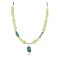 .925 Sterling Silver Certified Authentic Navajo Natural Turquoise Gaspeite Native American Necklace 750231-3