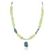 .925 Sterling Silver Certified Authentic Navajo Natural Turquoise Gaspeite Native American Necklace 750231-3