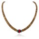 .925 Sterling Silver Certified Authentic Navajo Coral and Natural Graduated Heishi Native American Necklace 95004-5
