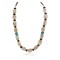 .925 Sterling Silver Certified Authentic Navajo Natural Turquoise Jasper Black Onyx Native American Necklace 750209-5