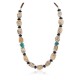 .925 Sterling Silver Certified Authentic Navajo Natural Turquoise Jasper Black Onyx Native American Necklace 750209-5