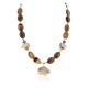 .925 Sterling Silver Certified Authentic Navajo Natural Turquoise Jasper Tigers Eye Heishi Native American Necklace 25342-1