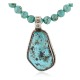 .925 Sterling Silver Certified Authentic Navajo Natural Turquoise Native American Necklace 5003-7-15222