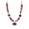 .925 Sterling Silver Navajo Natural Turquoise Red Jasper Heishi Native American Necklace 750227-5