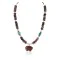 .925 Sterling Silver Navajo Natural Turquoise Red Jasper Heishi Native American Necklace 750230-3