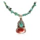 .925 Sterling Silver Certified Authentic Navajo Natural Turquoise Spiny Oyster Black Onyx Native American Necklace  15018-5-15781