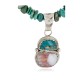 .925 Sterling Silver Certified Authentic Navajo Natural Turquoise Spiny Oyster Native American Necklace 24415-4-25289