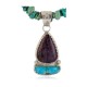 .925 Sterling Silver Certified Authentic Navajo Natural Turquoise Sugilite Native American Necklace 24410-1-25289 .925 Sterling Silver Certified Authentic Navajo Natural Turquoise Sugilite Native American Necklace 24410-1-25289