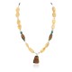 .925 Sterling Silver Certified Authentic Navajo Natural Turquoise Tigers Eye Agate Native American Necklace 750238-1