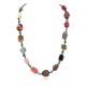 .925 Sterling Silver Certified Authentic Navajo Natural Turquoise Tigers Eye Agate Quartz Amethyst Native American Necklace 24511-4