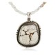 .925 Sterling Silver Certified Authentic Navajo Natural White Buffalo Native American Necklace 18280-3-15975-8