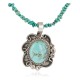 .925 Sterling Silver Certified Authentic Navajo Turquoise Coral Native American Necklace 14764-4-15360