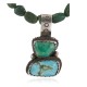 .925 Sterling Silver Certified Authentic Navajo Turquoise Coral Native American Necklace 15056-23-15771