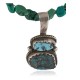 .925 Sterling Silver Certified Authentic Navajo Turquoise Jasper Native American Necklace 14882-17-15360