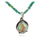 .925 Sterling Silver Certified Authentic Navajo Turquoise Native American Necklace 14882-24-790102