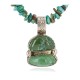 .925 Sterling Silver Certified Authentic Navajo Turquoise Native American Necklace 740111-15929-10