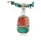 .925 Sterling Silver Navajo Turquoise Spiny Oyster Native American Necklace 24415-1-25289 .925 Sterling Silver Navajo Turquoise Spiny Oyster Native American Necklace 24415-1-25289