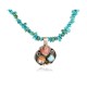 .925 Sterling Silver Certified Authentic Navajo Turquoise Spiny Oyster Native American Necklace  34105-3-14869