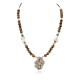 .925 Sterling Silver Certified Authentic Navajo White Howlite Tigers Eye Native American Necklace 750224-3