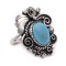 .925 Sterling Silver Flower Certified Authentic Handmade Navajo Native American Natural Turquoise Ring  13225