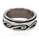 925 Sterling Silver Handmade Hopi Native American Spinning Ring 16566