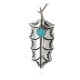 .925 Sterling Silver Handmade Certified Authentic Mistletoe Navajo Natural Turquoise Native American Necklace 16088-201