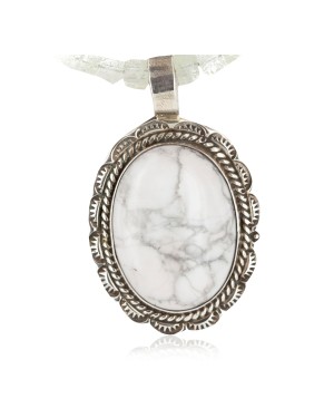 .925 Sterling Silver Handmade Certified Authentic Natural White Buffalo Native American Necklace 12709-2-16026-4