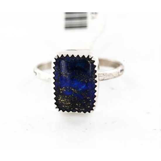 .925 Sterling Silver Handmade Certified Authentic Navajo Arrowhead Lapis Lazuli Native American Ring  390839618670