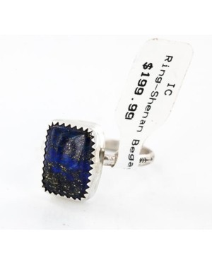 .925 Sterling Silver Handmade Certified Authentic Navajo Arrowhead Lapis Lazuli Native American Ring  390839618670
