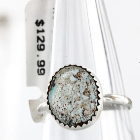 .925 Sterling Silver Handmade Certified Authentic Navajo BATLE MOUNTAIN Turquoise Native American Ring  390761166055
