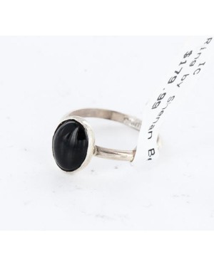 .925 Sterling Silver Handmade Certified Authentic Navajo Black Onyx Native American Ring  371041730514