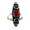 .925 Sterling Silver Handmade Certified Authentic Navajo Coral Native American Ring  12646-9