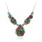 .925 Sterling Silver Handmade Certified Authentic Navajo Multicolor Coral, Lapis, Turquoise Native American Necklace 25100