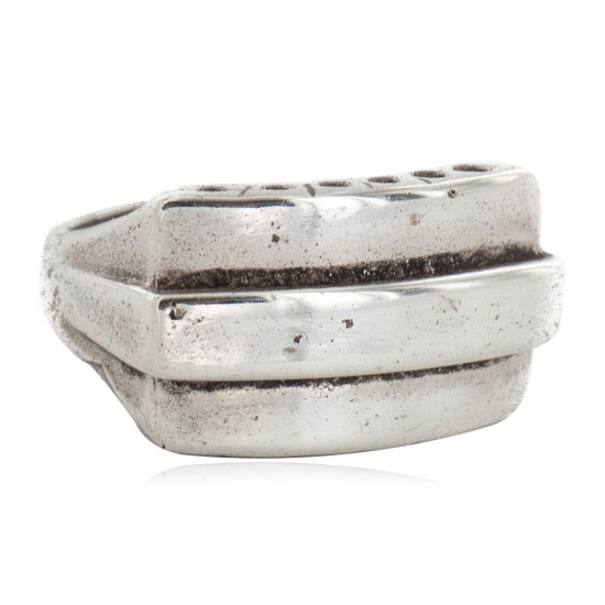 925 Sterling Silver Handmade Certified Authentic Navajo Native American Ring  24433-1